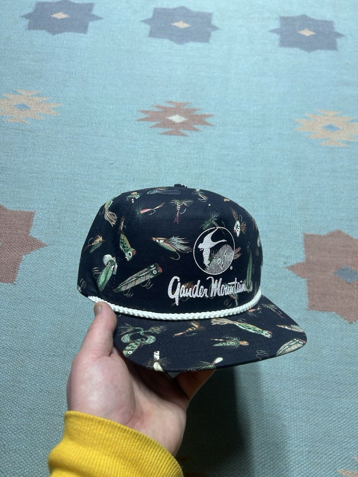 Vintage Vtg 90s SnapBack hat gander mountain fishing all over USA Size ONE SIZE - 1 Thumbnail