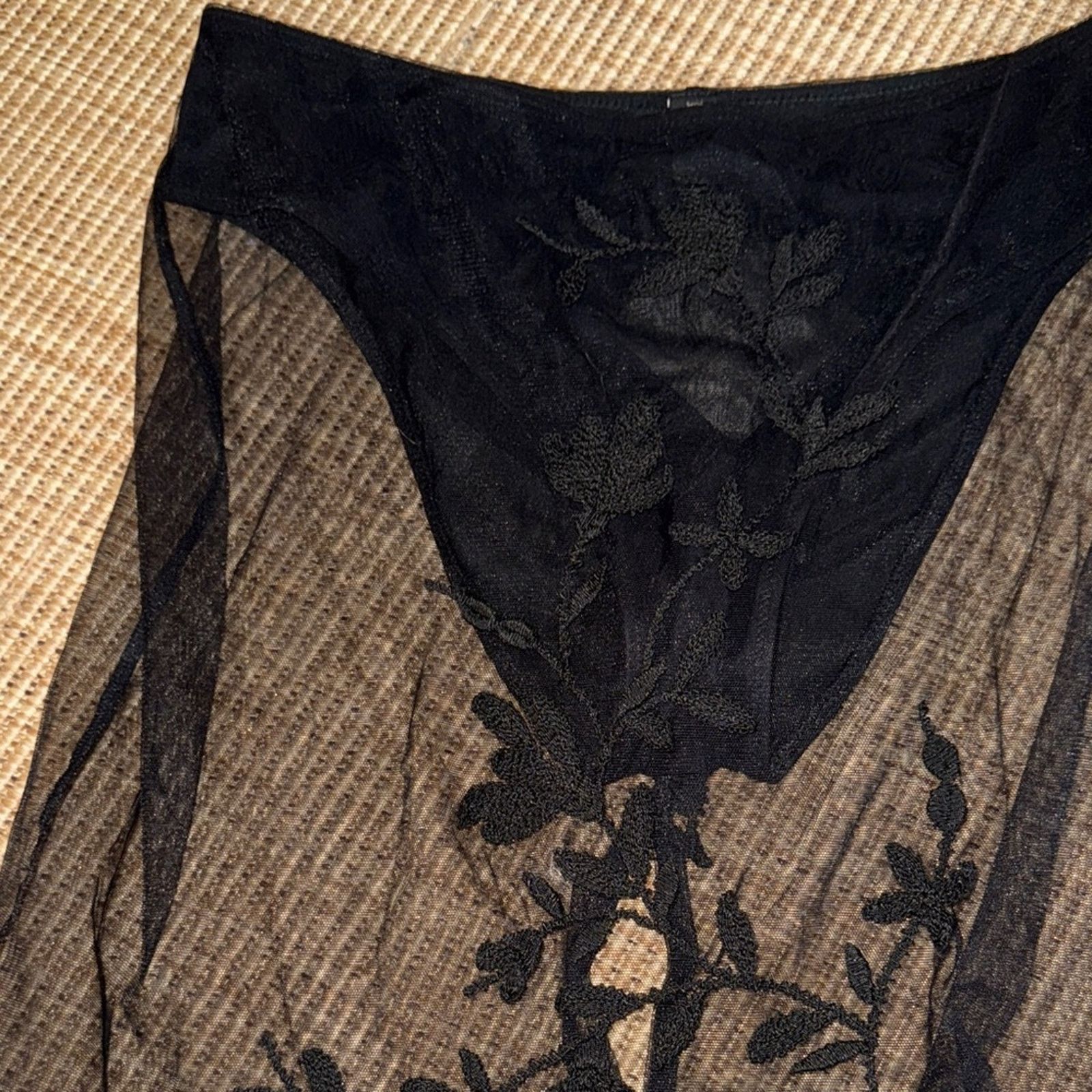 La Perla NWT La Perla sexy Black Sheer Floral Skirt Size 2 Size 26" / US 2 / IT 38 - 2 Thumbnail