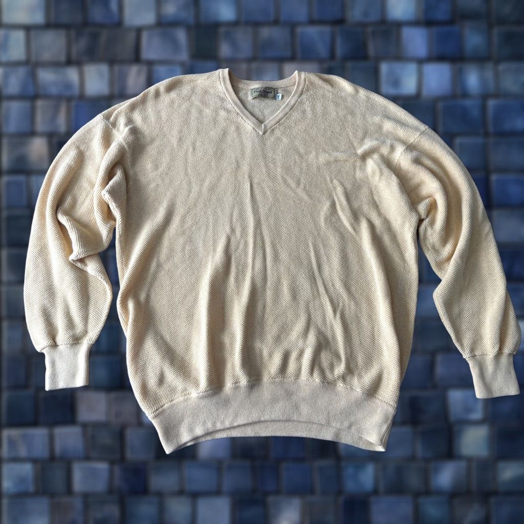 Paul Stuart VINTAGE Paul Stuart Sweater Shirt Men 2XL Yellow Knit 