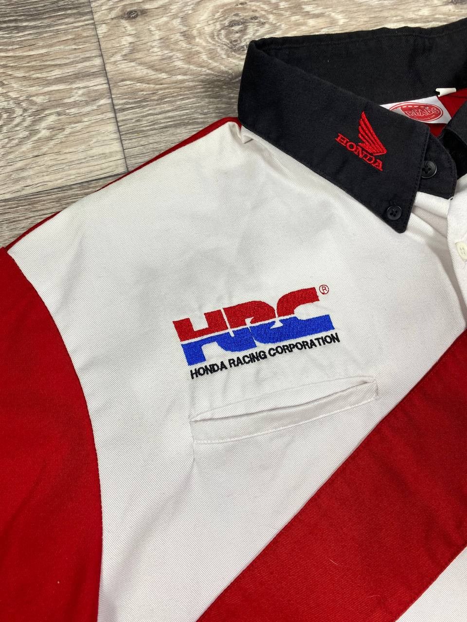 Honda × NASCAR Vintage honda logo racing buttom down heavy cotton shirt Size US XL / EU 56 / 4 - 6 Thumbnail