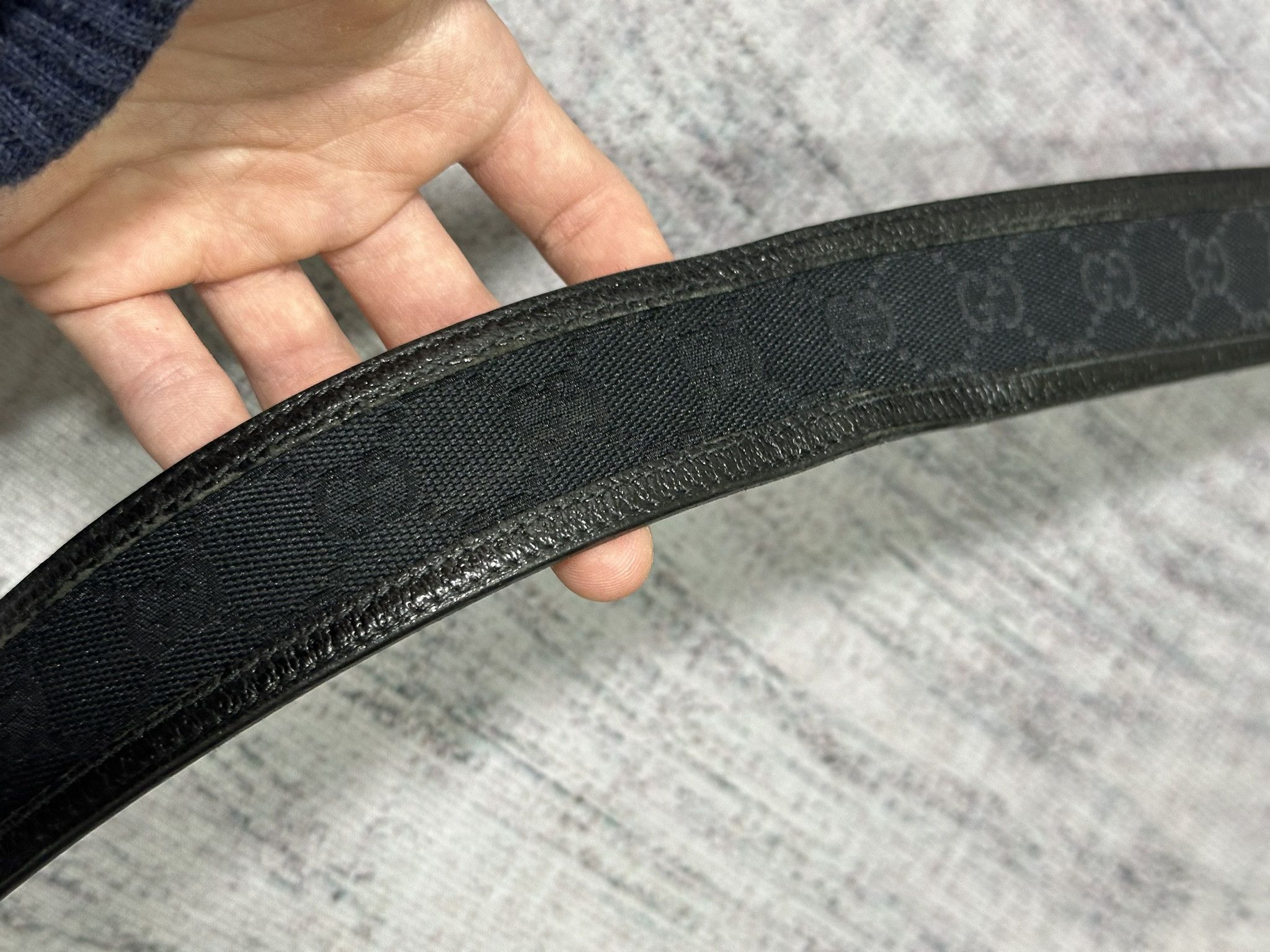 Gucci Gucci Belt Monogram Canvas and Leather Black Interlocking G Size 32 - 10 Thumbnail