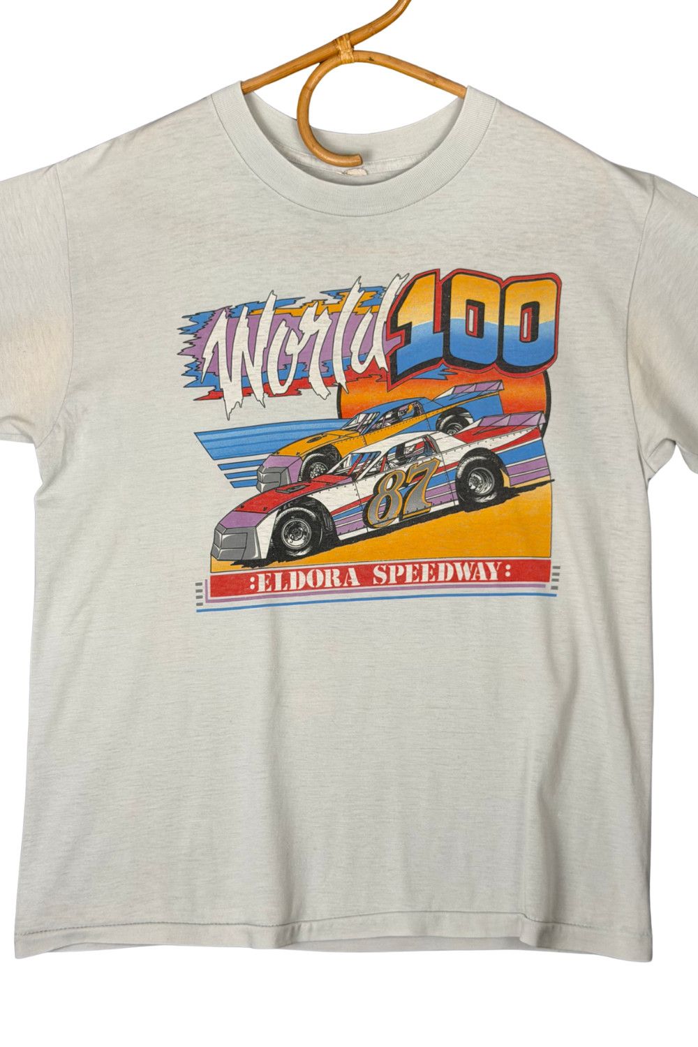 Vintage 1988/89 World 100 Eldora Speedway Racing Tee XL Size US XL / EU 56 / 4 - 5 Thumbnail