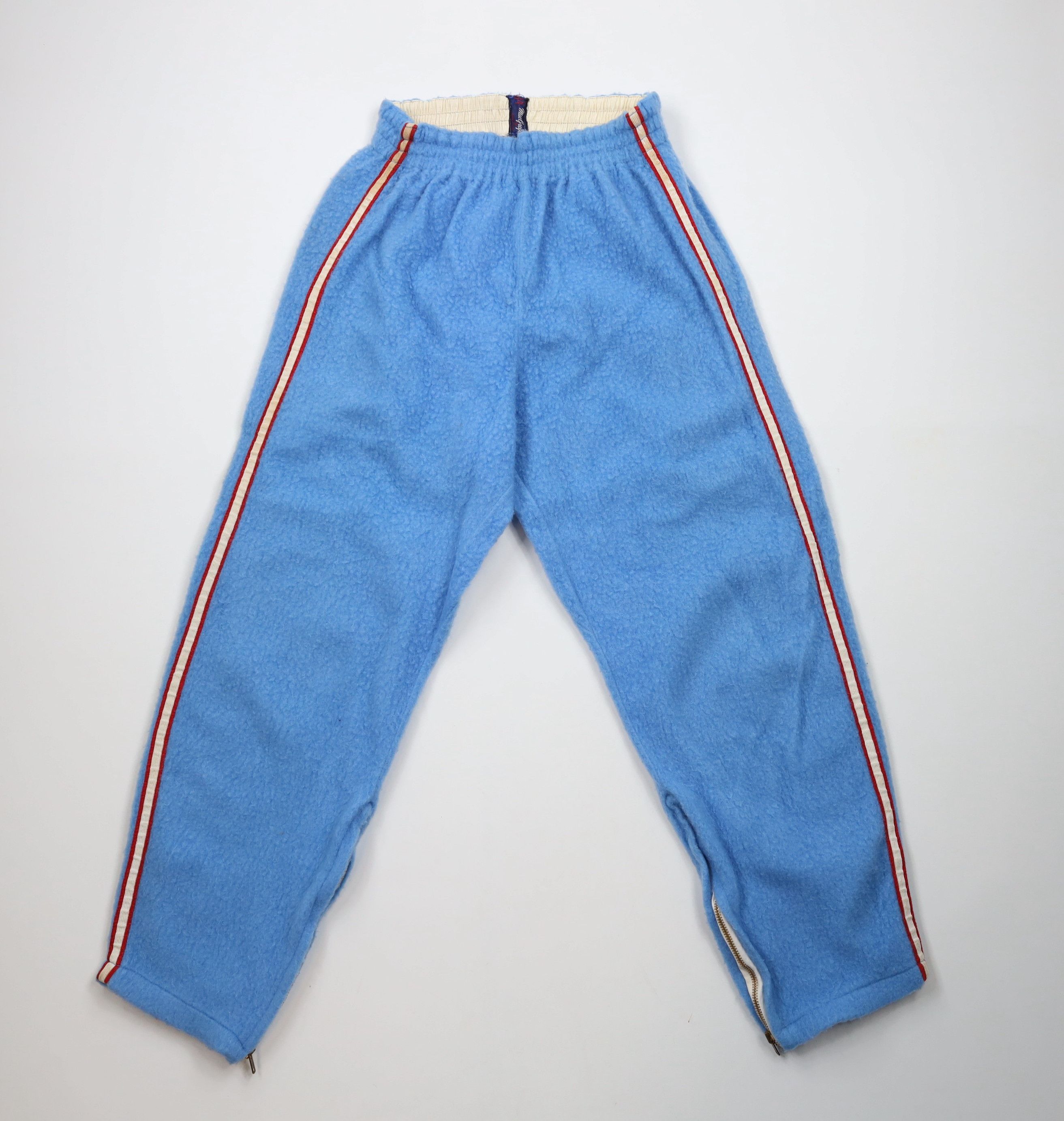 Vintage Vintage 50s MacGregor Striped Fleece Sweatpants Blue USA Size US 34 / EU 50 - 1 Thumbnail