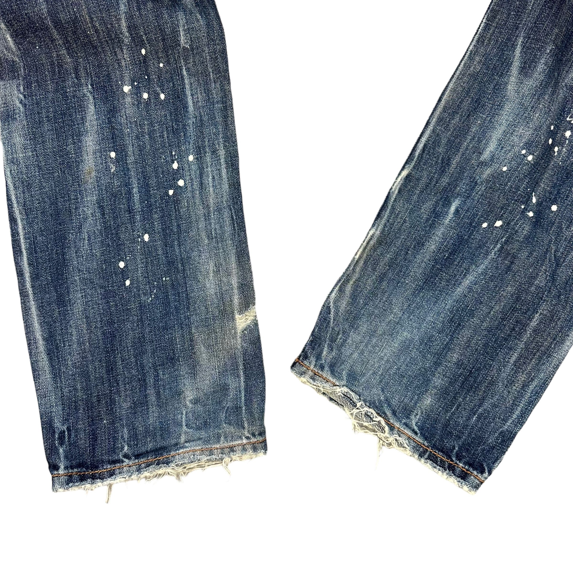 Japanese Brand RATTLE TRAP PAINT SPLATTERS DISTRESS DENIM PANT #8892-035 Size US 31 - 14 Thumbnail