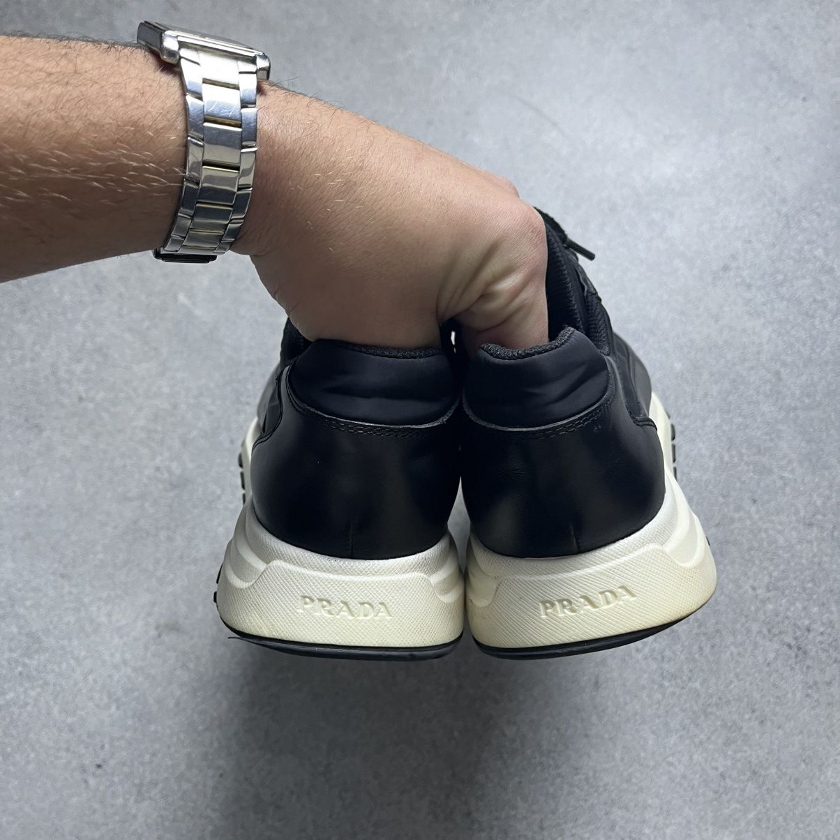 Prada Prada Milano Black Leather Shoes Trainers Prax Size US 7.5 / EU 40-41 - 8 Thumbnail