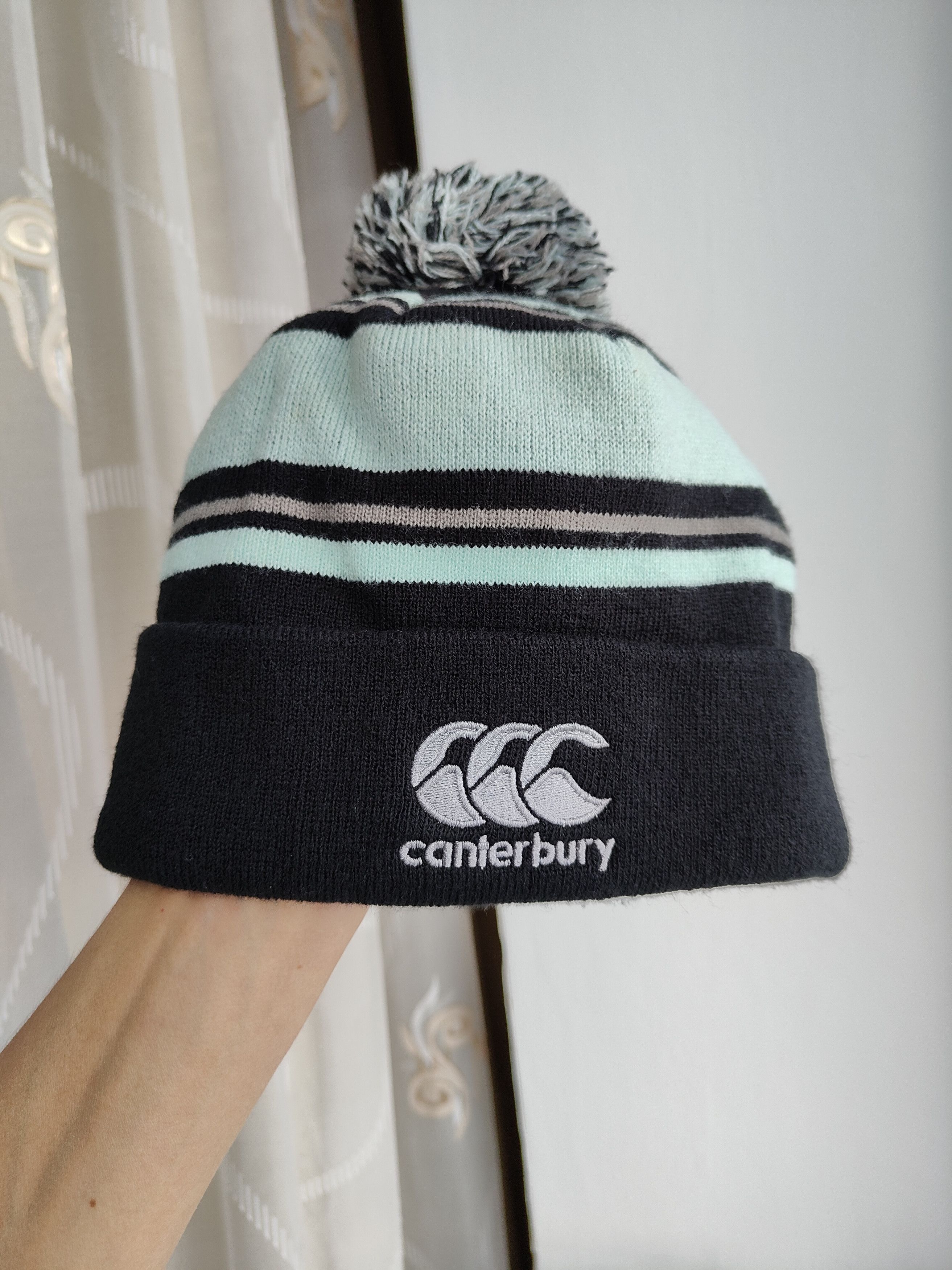 Canterbury of New Zealand Canterbury Ospreys Rugby Beanie Hat Pom Cuff Blokecore Cap Size ONE SIZE - 4 Thumbnail