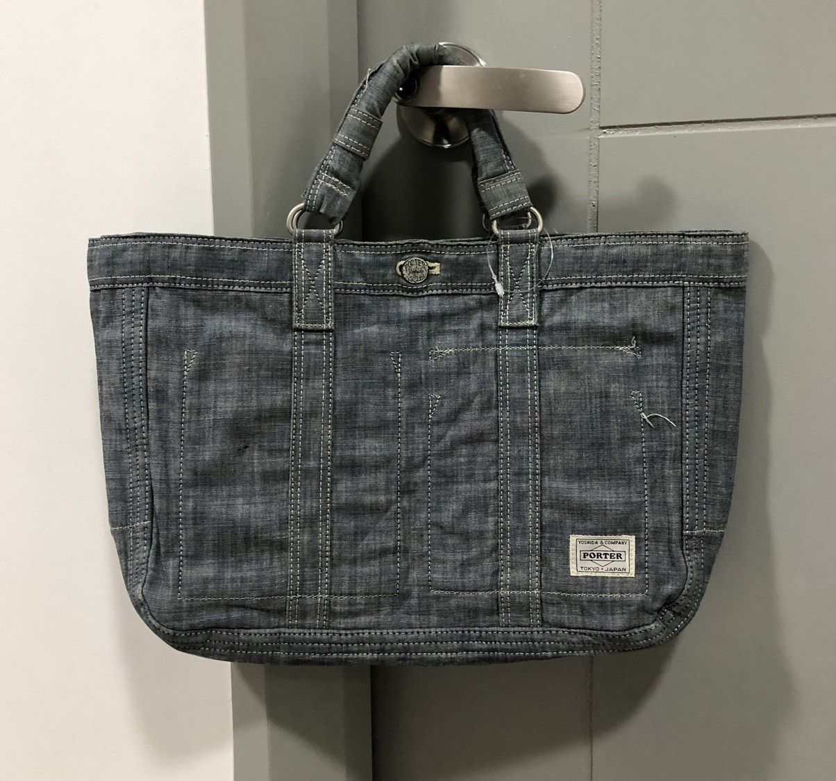 Porter PORTER Reverse 70th Anniversary Reversible Denim Tote Bag Size ONE SIZE - 7 Thumbnail