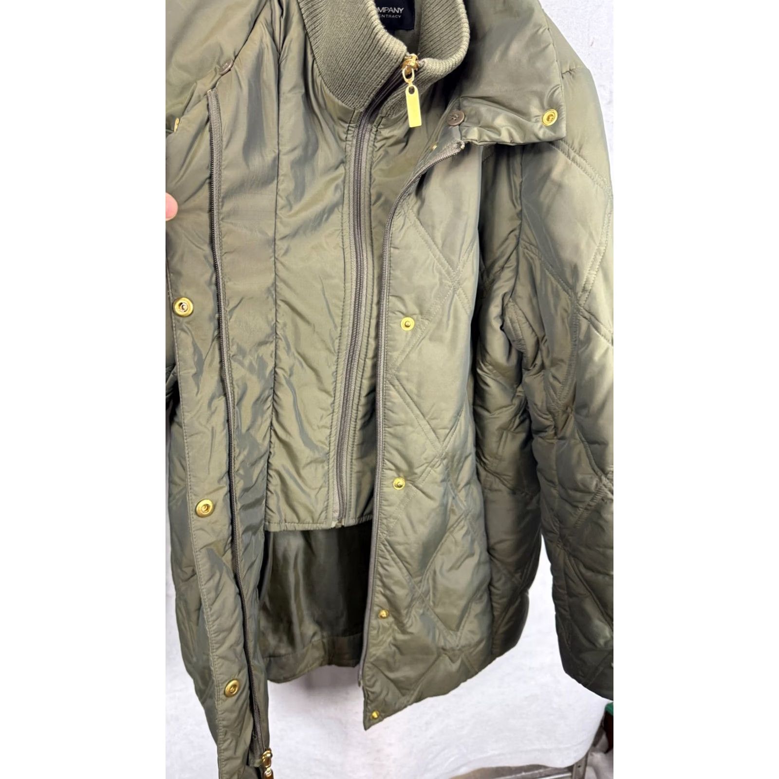 Ellen Tracy Ellen Tracy Company Puffer Coat Womens M Duck Down Green Full Zip Snap Button Size M / US 6-8 / IT 42-44 - 3 Thumbnail