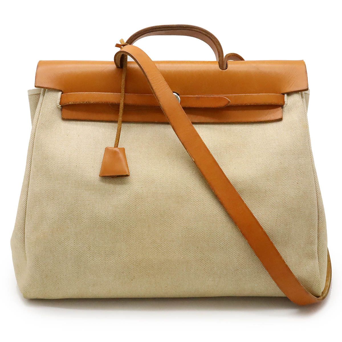 Hermes Hermes Hermes Toile Ash/Calf Aile Bag MM 2WAY Handbag Canvas Handbag in Very Good Condition Size ONE SIZE - 1 Thumbnail