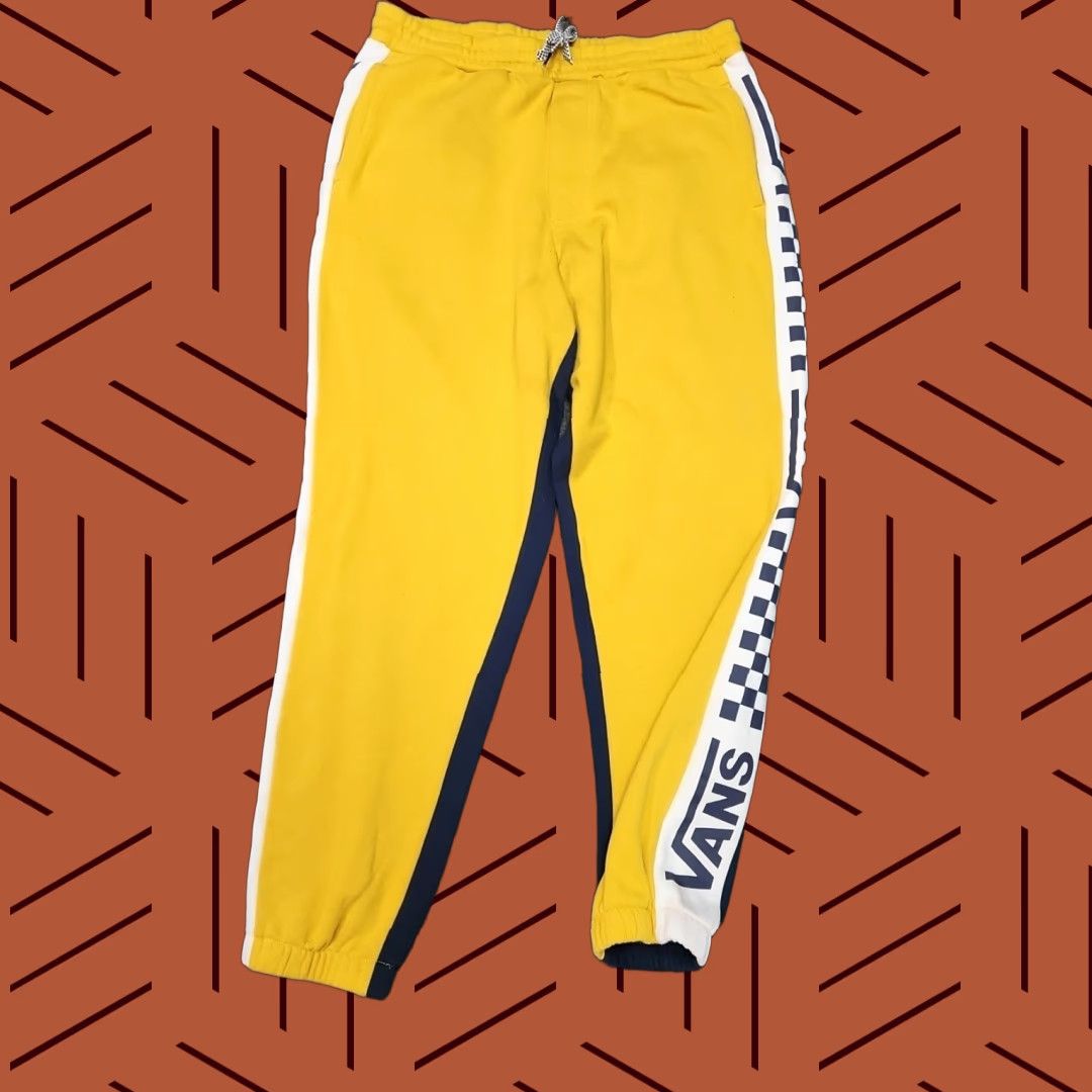 Vans VANS Pants Men Large Yellow Warm Up Drawstring Sweatpants Men's Regular L Yellow Sweatpants Size US 33 - 1 Thumbnail