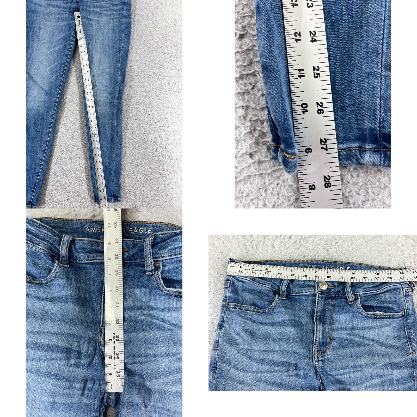 American Eagle Outfitters American Eagle Jeans Women 6 Blue Denim Skinny Next Level Stretch Mid 26x28 Size 28" / US 6 / IT 42 - 8 Thumbnail