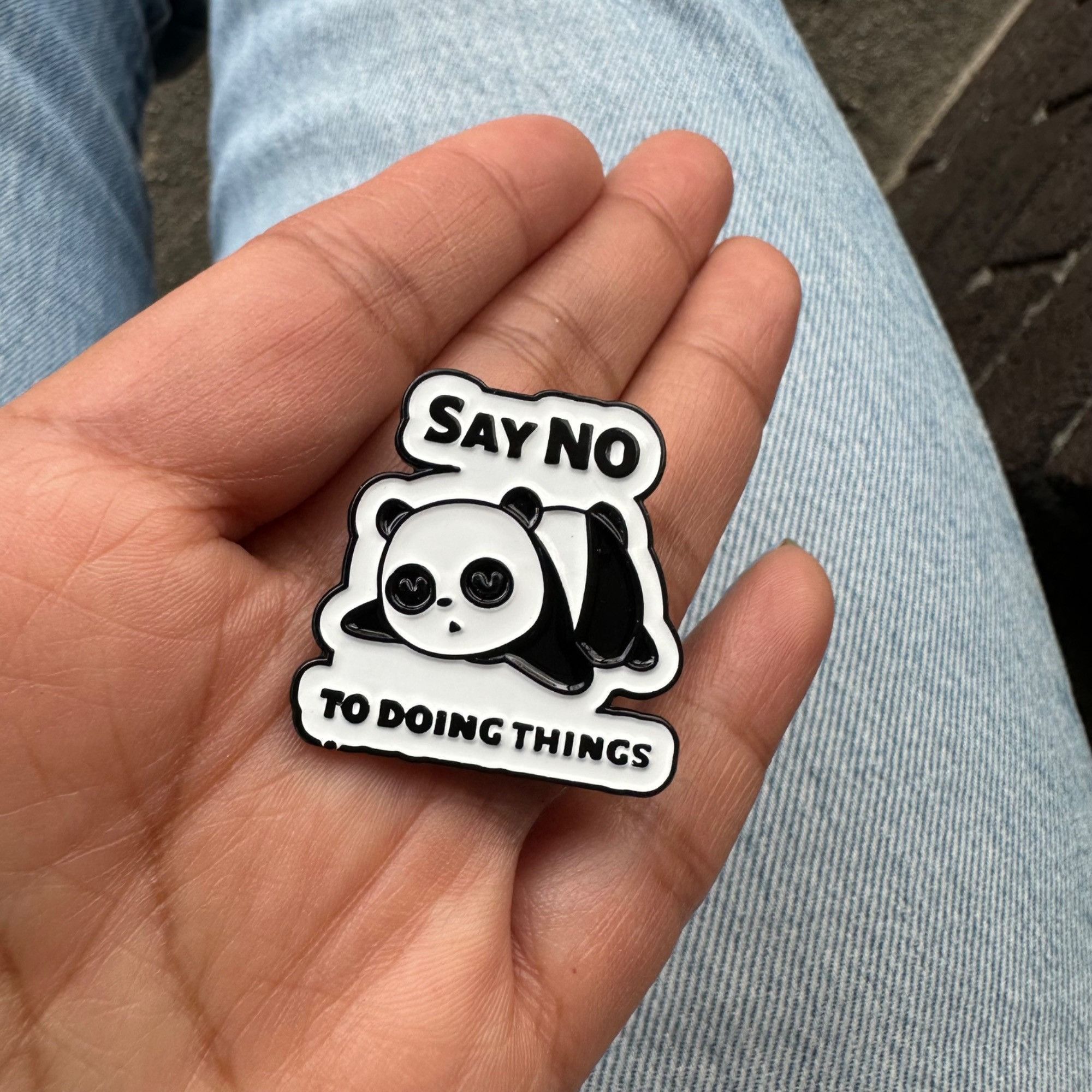 Other ☀️Oz Enamel Pin Panda Broch Say No To Doing Thing Sleeping W Size ONE SIZE - 2 Thumbnail