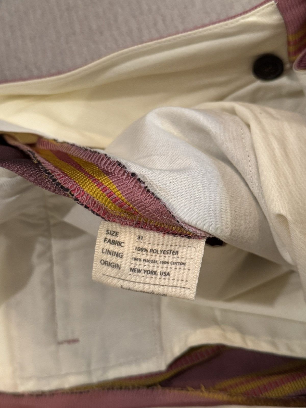 Bode Bode Essex Stripe Pink Silky Trousers Size US 31 - 4 Thumbnail