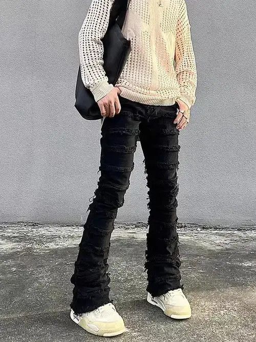 High Sport Vintage ruined raw edge micro-flared jeans Size US 32 / EU 48 - 3 Thumbnail