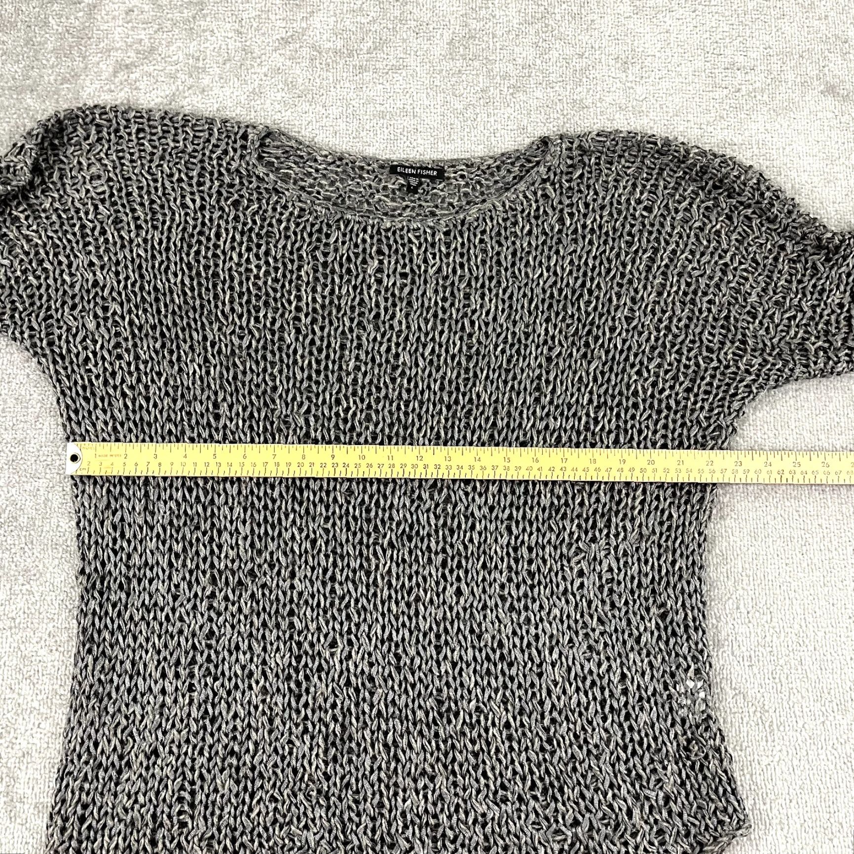Eileen Fisher EILEEN FISHER Sweater Womens Large 2X Brown Gray Alpaca Silk Stretchy Open Knit Top Size XXL / US 16-18 / IT 52-54 - 5 Thumbnail
