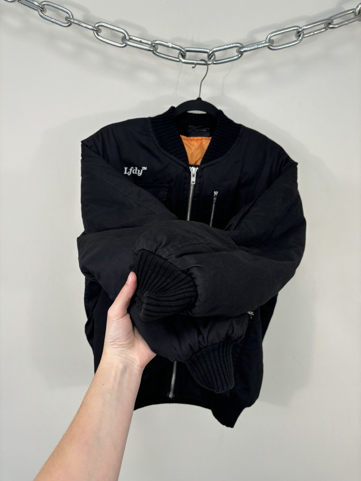 LFDY LFDY Men’s Y2K Multipocket Military Hype Black Bomber Jacket Size US S / EU 44-46 / 1 - 12 Thumbnail