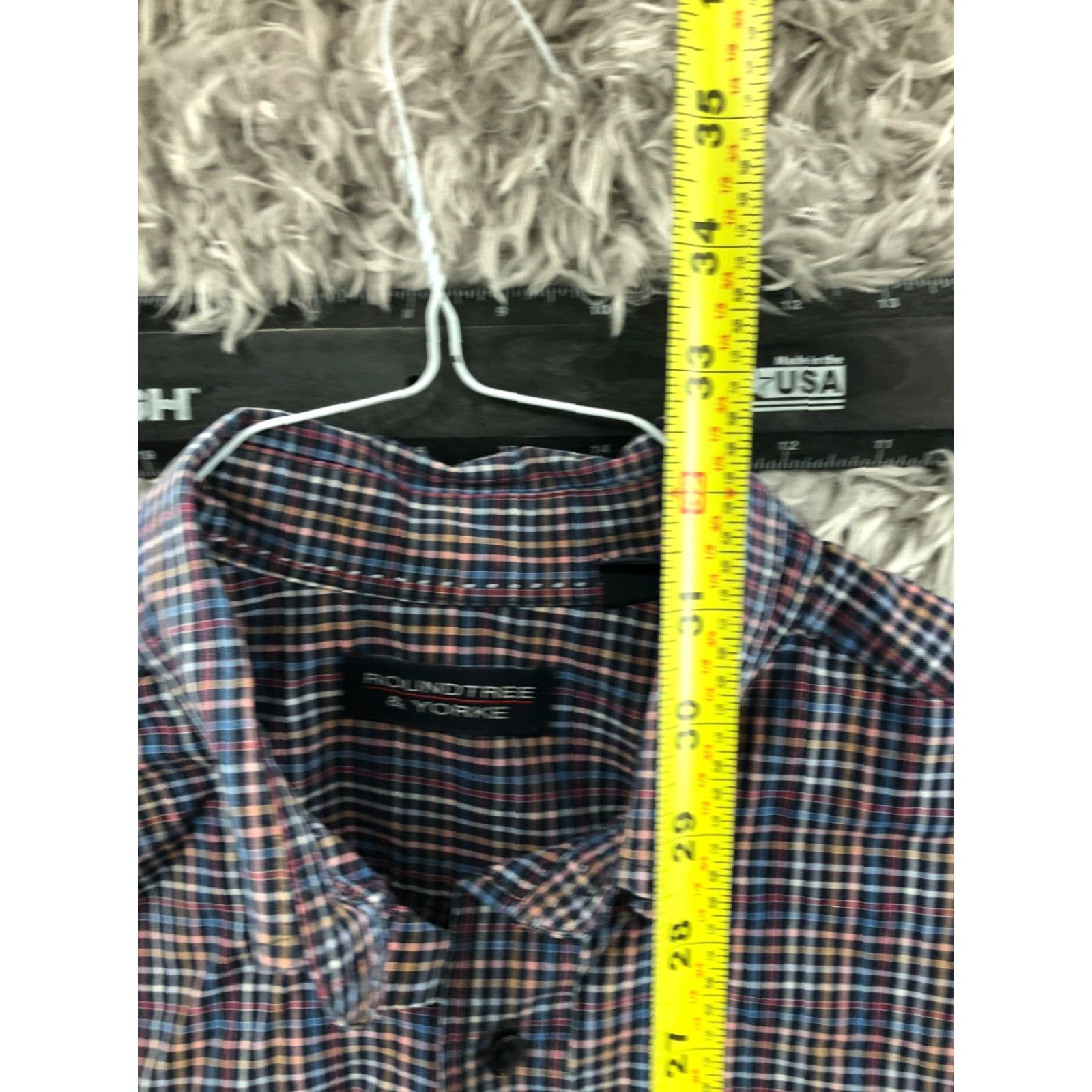 Roundtree & Yorke Roundtree & Yorke Shirt LT Mens Long Sleeve Button-Down Collar Multicolor Plaid Size US L / EU 52-54 / 3 - 5 Thumbnail