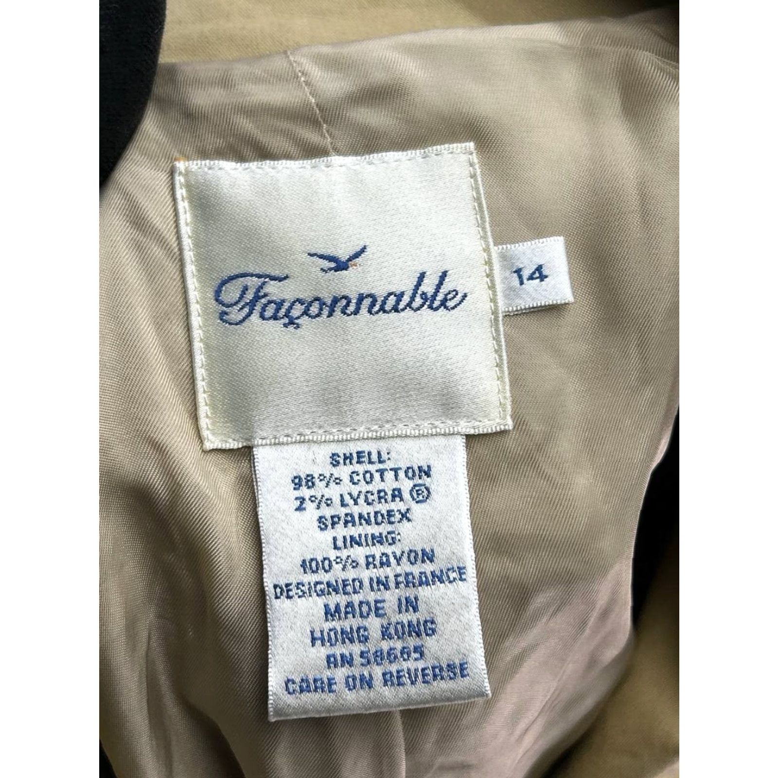 Faconnable Facconable Blazer Womens 14 Brown Cotton Sports Coat Size XL / US 12-14 / IT 48-50 - 3 Thumbnail