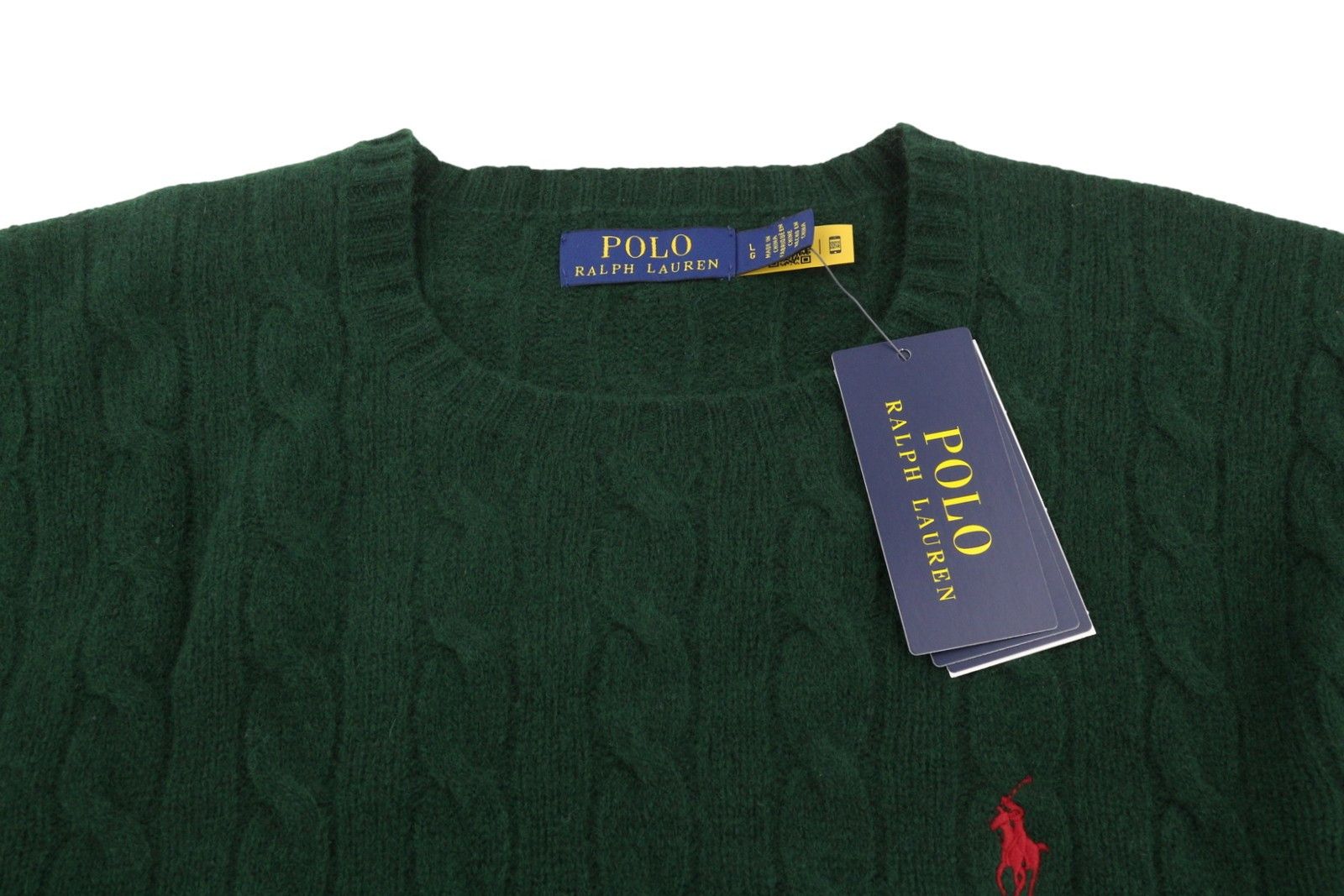 Ralph Lauren Dark Green L Wool Cashmere Tight Knit Pullover 86926 Size US L / EU 52-54 / 3 - 5 Thumbnail