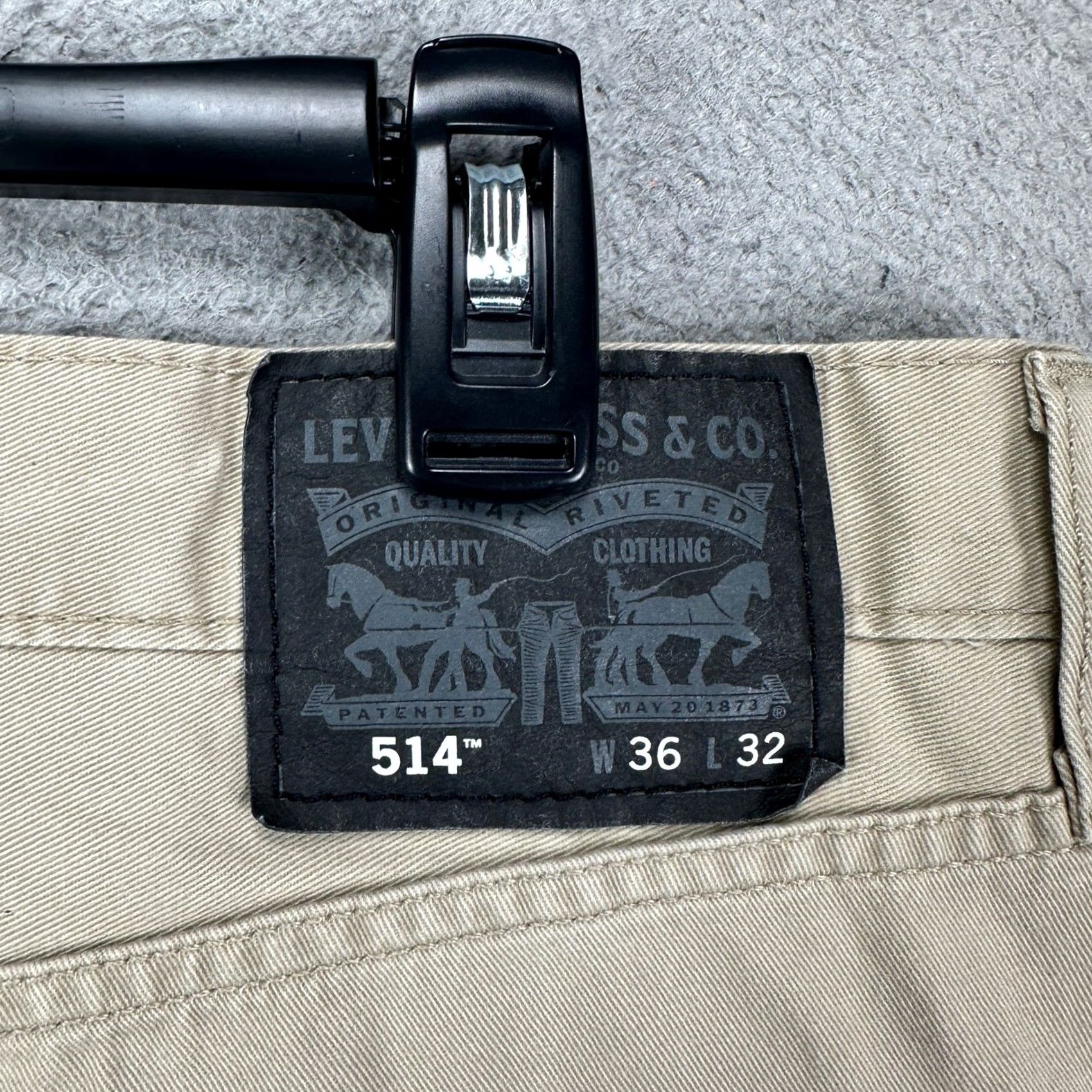 Levi's Levis 514 Jeans Straight Fit Mens 36X32 Beige 5 Pockets White Tab Casual Regular Size US 36 / EU 52 - 3 Thumbnail