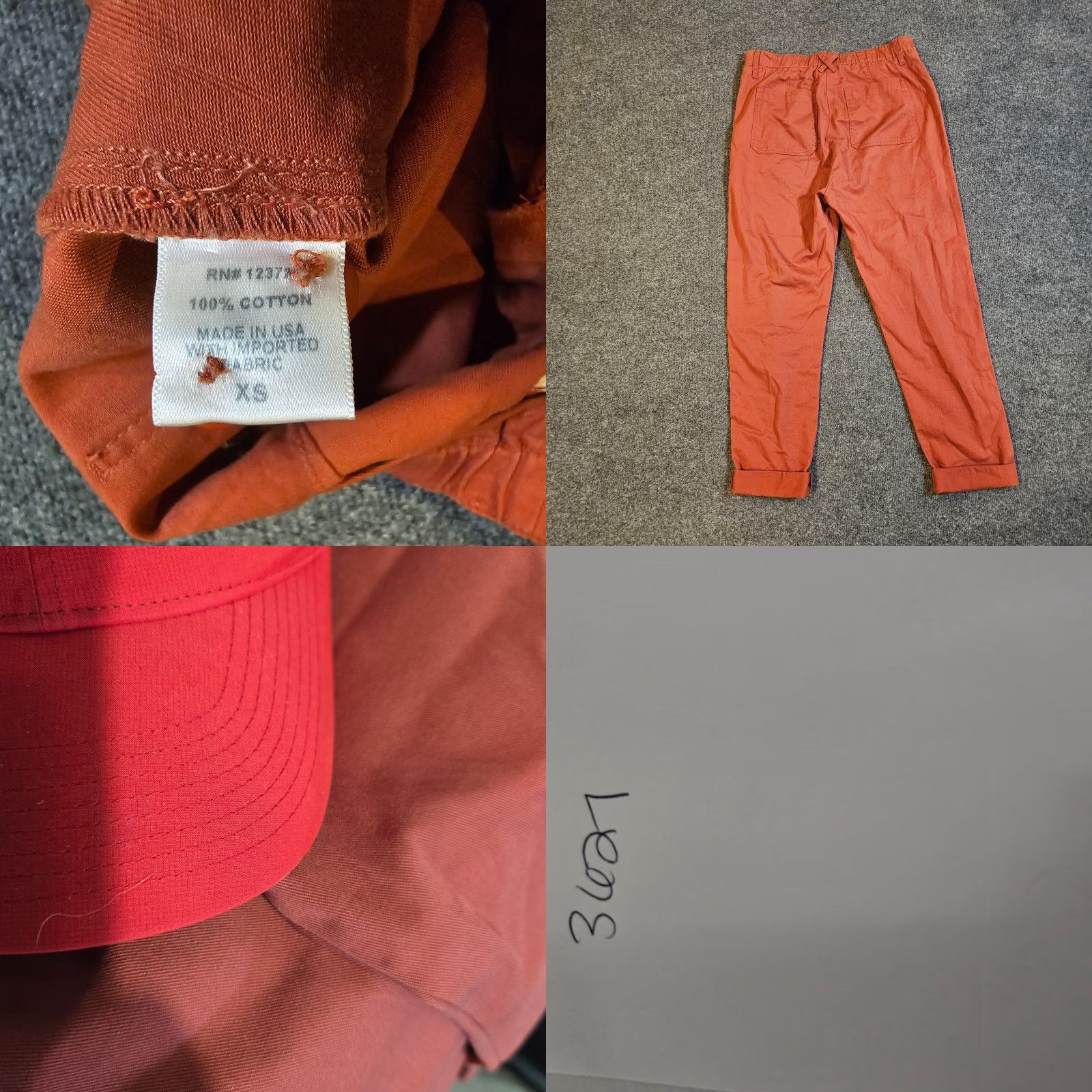 Xirena XIRENA Pants Womens XS Orange Cropped Cuffed High Rise Canvas Casual Bohemian Accent/Basic Wear Size 26" / US 2 / IT 38 - 8 Thumbnail