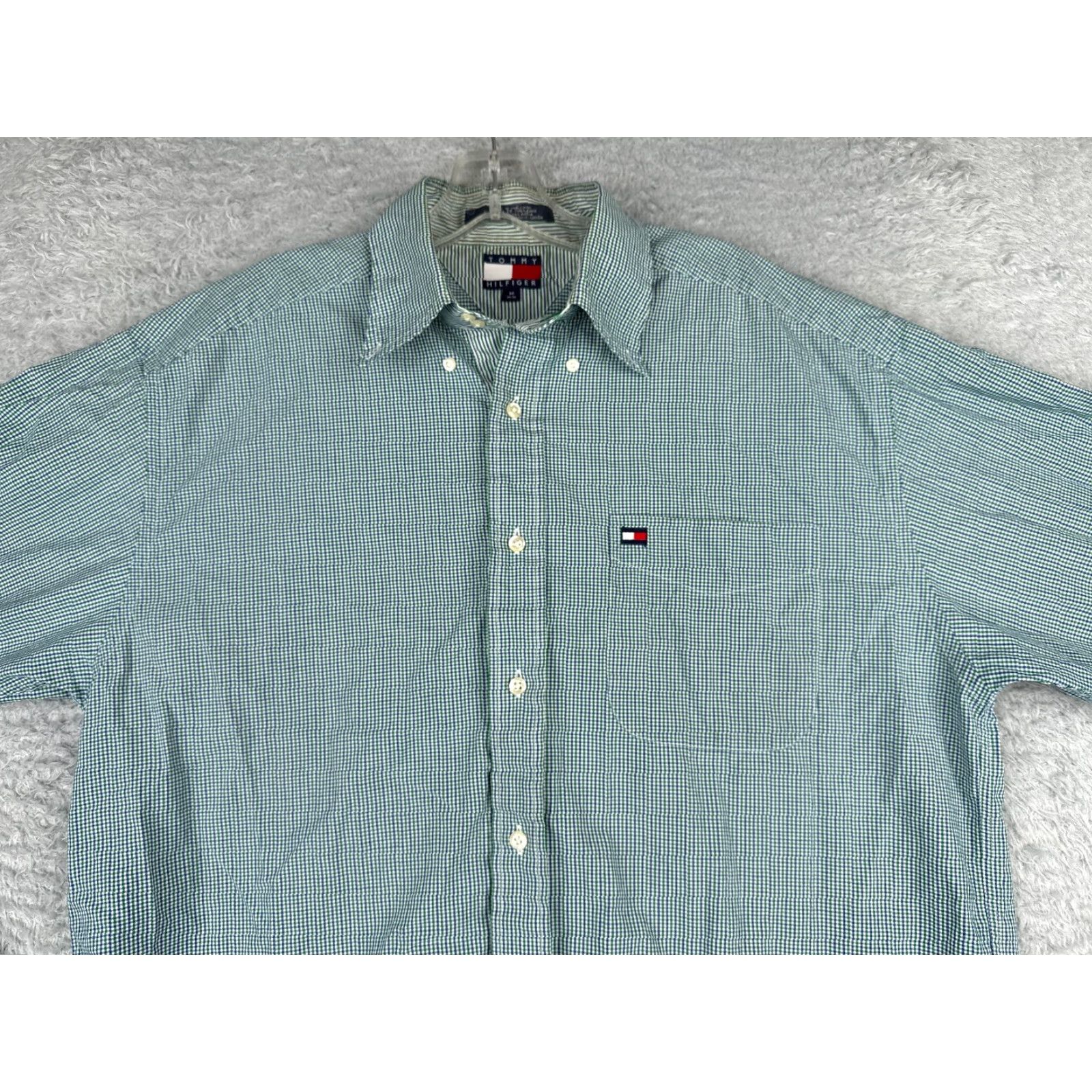 Tommy Hilfiger Tommy Hilfiger Button-Up Shirt Men Medium Green Blue Plaid Long Sleeve Casual Size US M / EU 48-50 / 2 - 4 Thumbnail