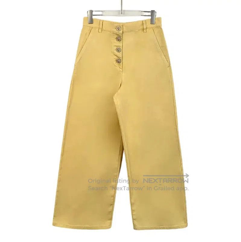 Chanel Yellow Cotton Casual Pants for Women .