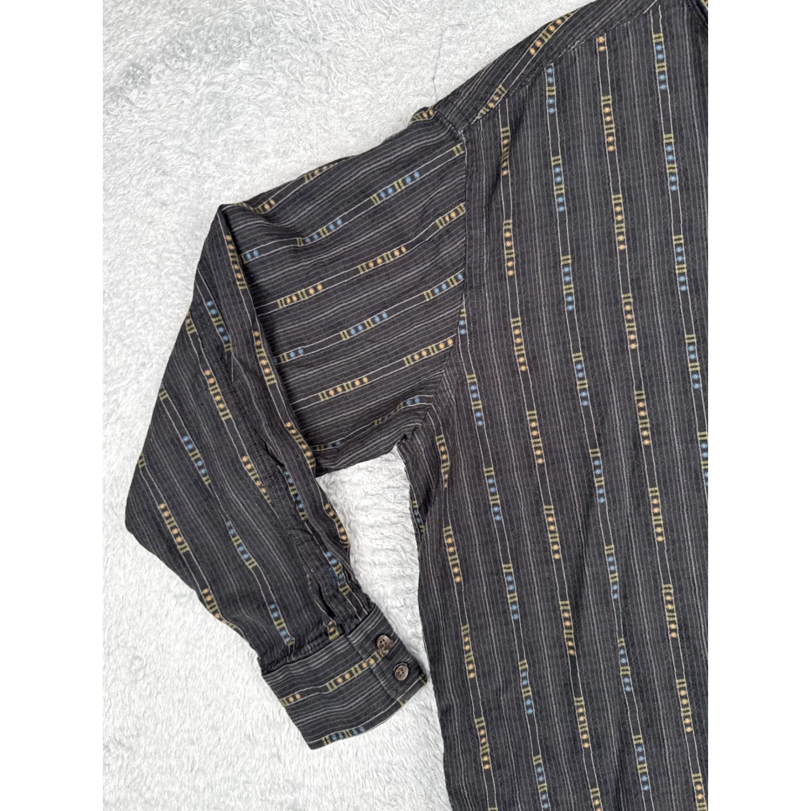 Tommy Bahama Tommy Bahama Shirt Men 2XL Black Vertical Stripe Long Sleeve Tencel Blend Button-Up Casual Beach Hawaiian Resort Aloha Size US XXL / EU 58 / 5 - 3 Thumbnail