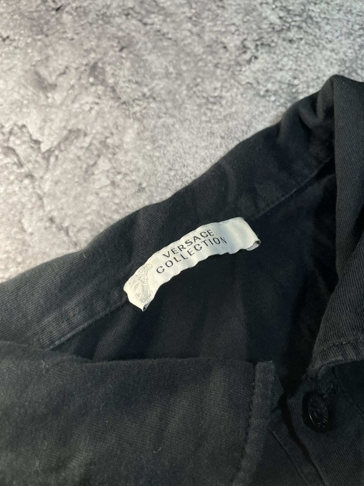 Valentino Vintage 90s Versace Medusa Archive Black Polo Tee Size US M / EU 48-50 / 2 - 3 Thumbnail
