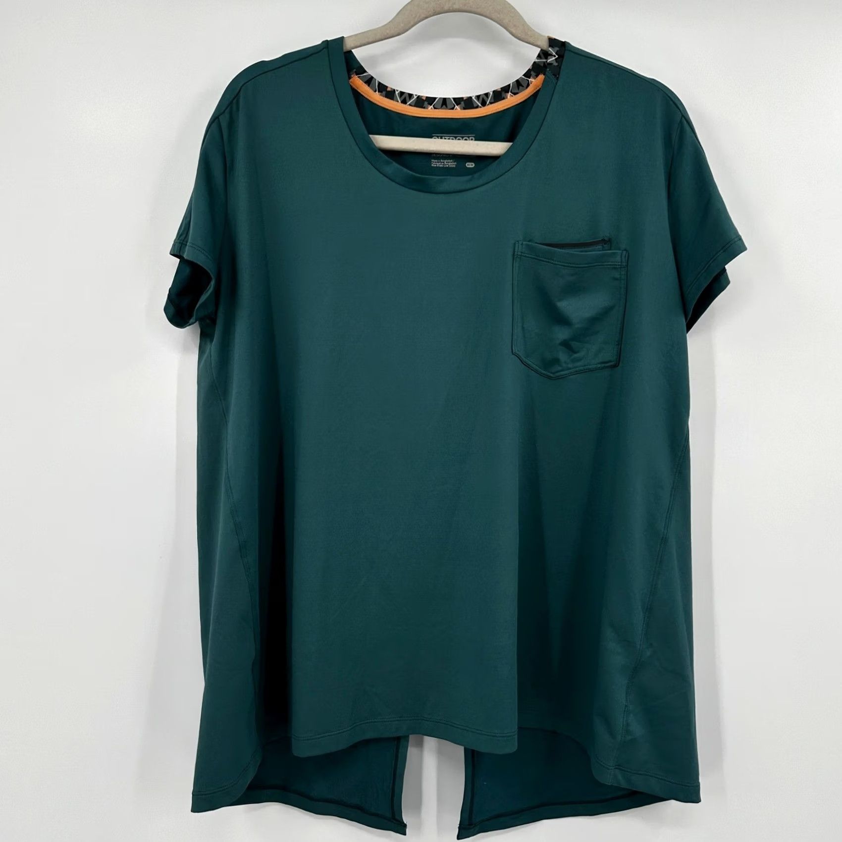 Outdoor Research Outdoor Research Womens Tee Shirt Teal Green Split Back Active Pocket Chest Pocket Short Sleeve Crew Neck Moisture Wicking Relaxed Fit L Size M / US 6-8 / IT 42-44 - 2 Thumbnail