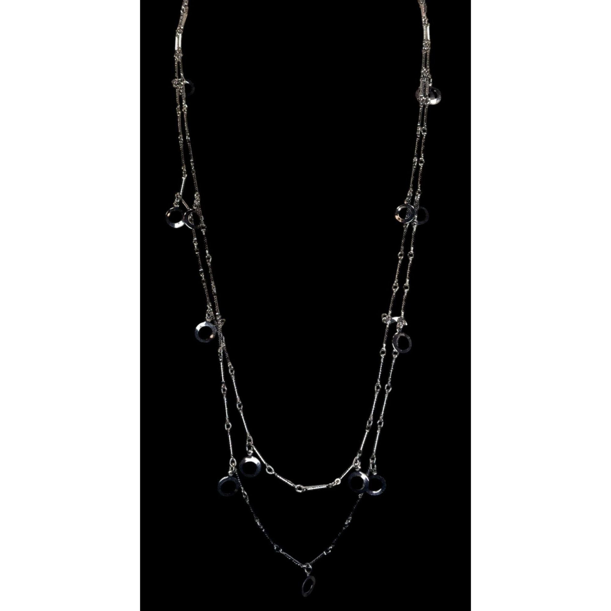 Other Modern Geometric Charm Silver-Tone Long Chain Necklace Size ONE SIZE - 7 Thumbnail