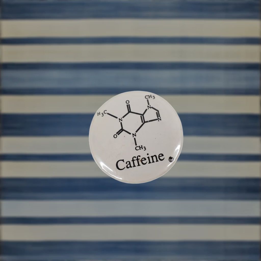 Vintage VINTAGE Caffeine Molecule Pin Accessory Set White Unisex 1" Pin Mens Womens Girls Boys Size ONE SIZE - 1 Thumbnail