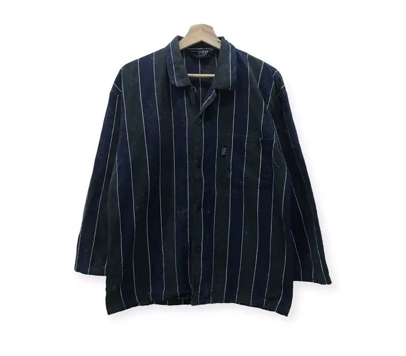image of Polo Stripe Design Flannel Shirt, Men's (Size Medium)