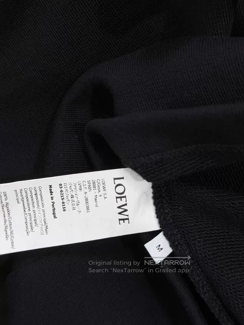 Loewe Loewe Leather Badge Big Logo Black Hoodie Size M / US 6-8 / IT 42-44 - 4 Thumbnail