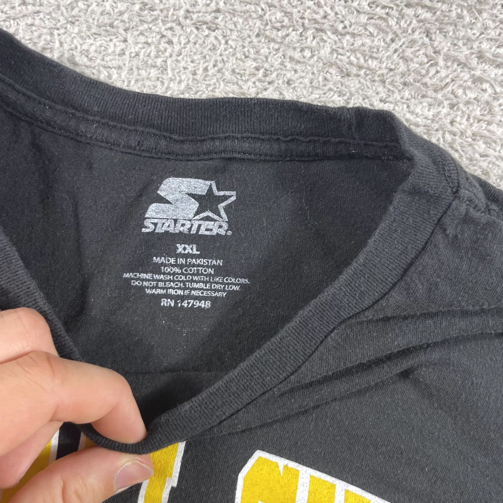 Starter VINTAGE Barstool Sports Starter T Shirt Mens 2XL Black Football Guy's Guy Podcast Yellow Size US XXL / EU 58 / 5 - 3 Thumbnail