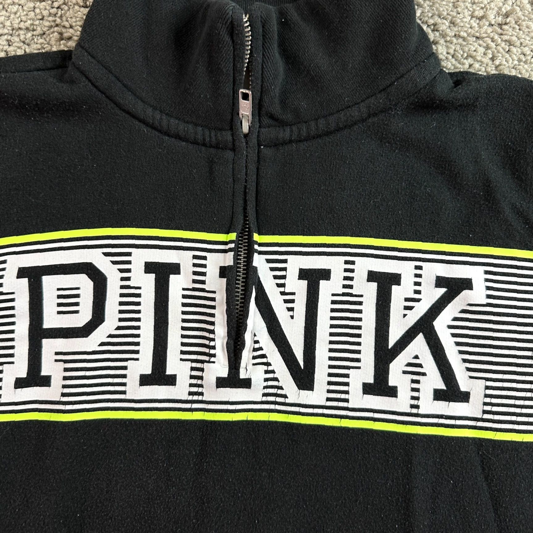 Victoria's Secret Victoria's Secret PINK Sweater Womens Small Black Pullover Sweatshirt Logo 1/4 Zip Casual Knit Touches-None Size S / US 4 / IT 40 - 3 Thumbnail