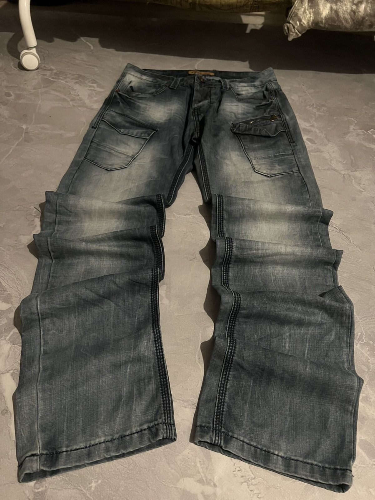Japanese Brand Japanese Heavily Distressed Slim Sexy Jean Archive 90s Size US 30 / EU 46 - 2 Thumbnail