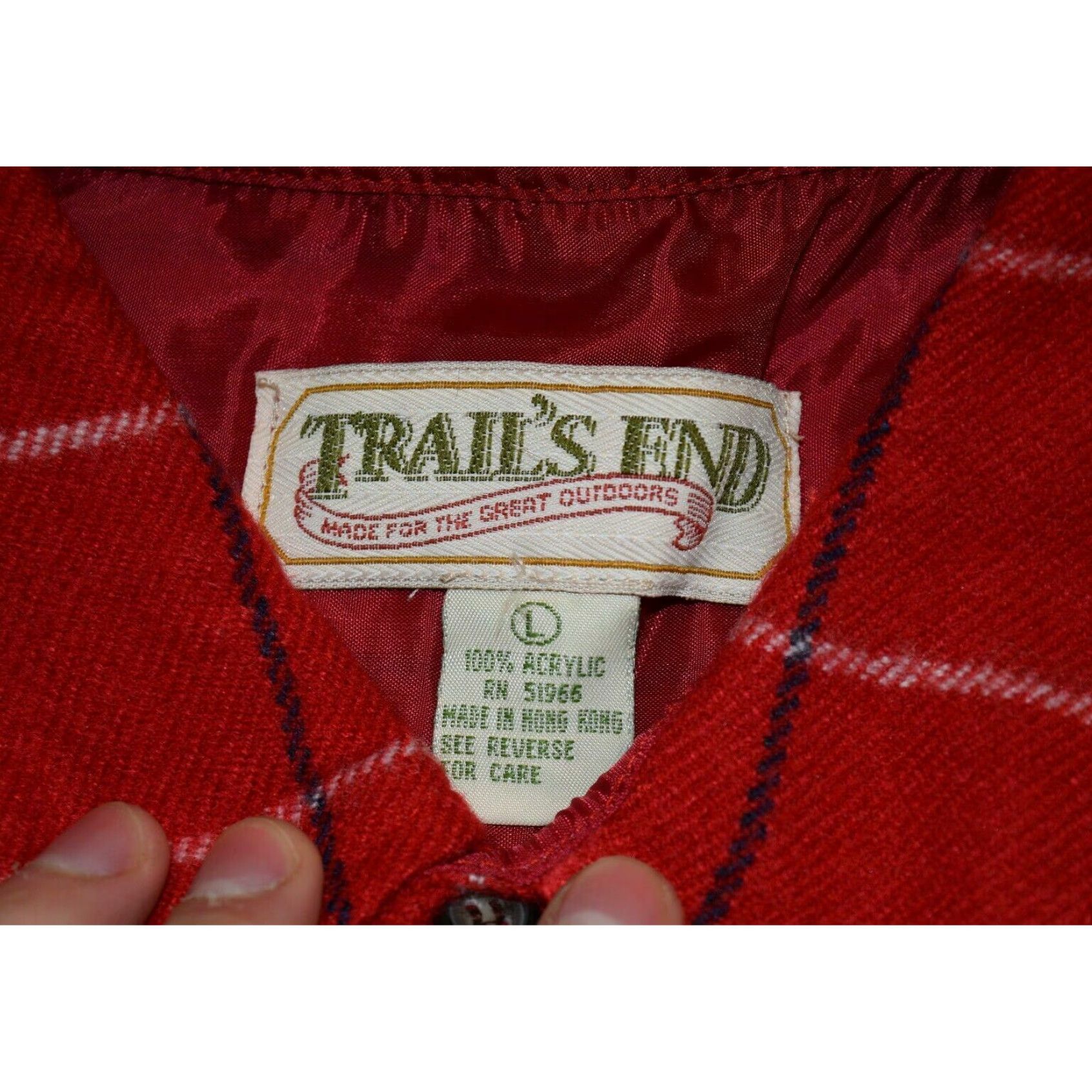Rails VINTAGE Trail's End Flannel Button Up Shirt Red Plaid Mens L Acrylic Soft 80s 90s Size US L / EU 52-54 / 3 - 6 Thumbnail