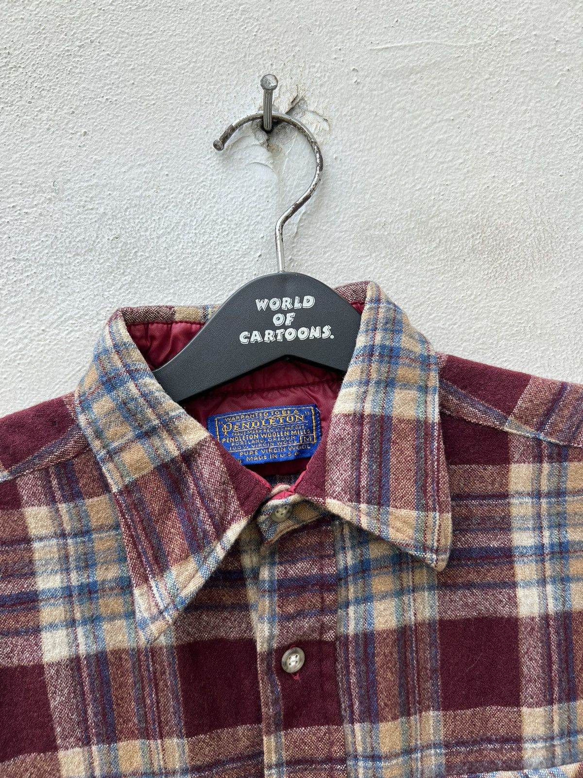 Flannel Vintage 70s Pendleton Shadow Plaid Wool Flannel Shirt Size US M / EU 48-50 / 2 - 7 Thumbnail