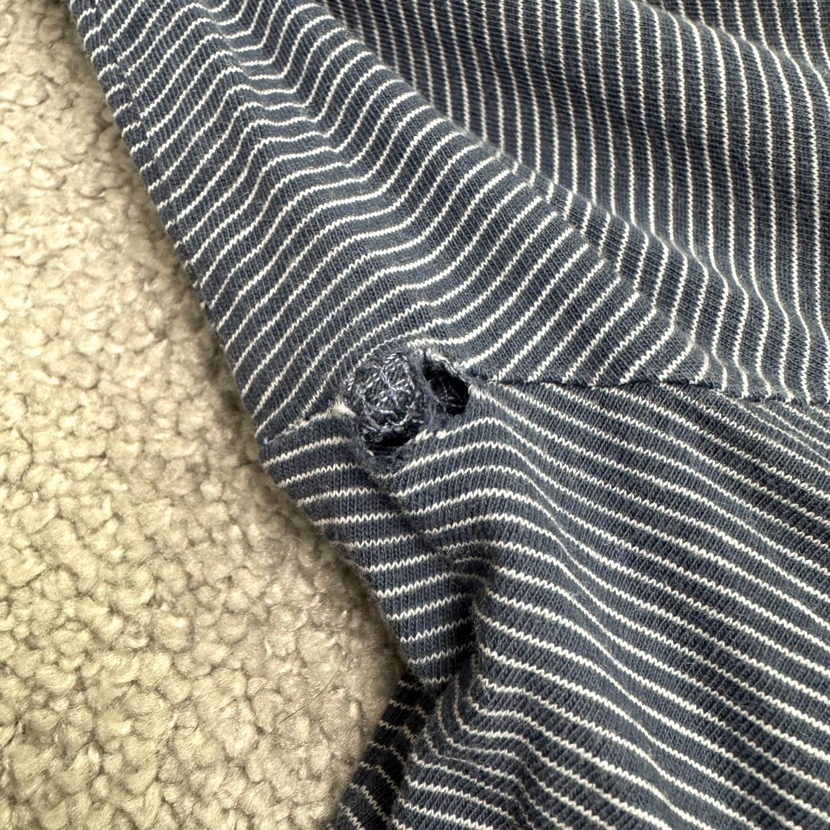 Life is Good Life is Good Striped Crusher Lite Peace Hoodie Shirt PS Blue Cotton Top Size S / US 4 / IT 40 - 6 Thumbnail