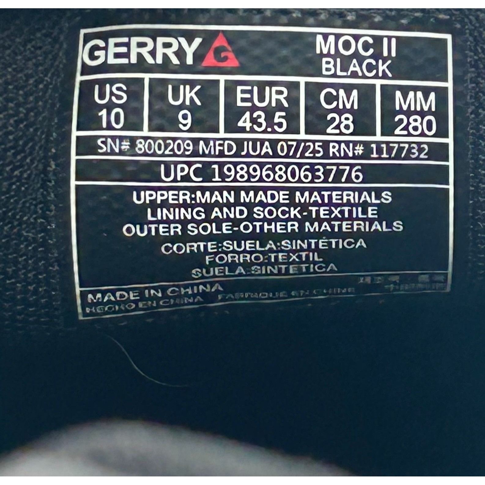 Other Gerry Moc II Mens 10 Black Slip On Shoes Lightweight Comfor Size US 10 / EU 43 - 7 Thumbnail