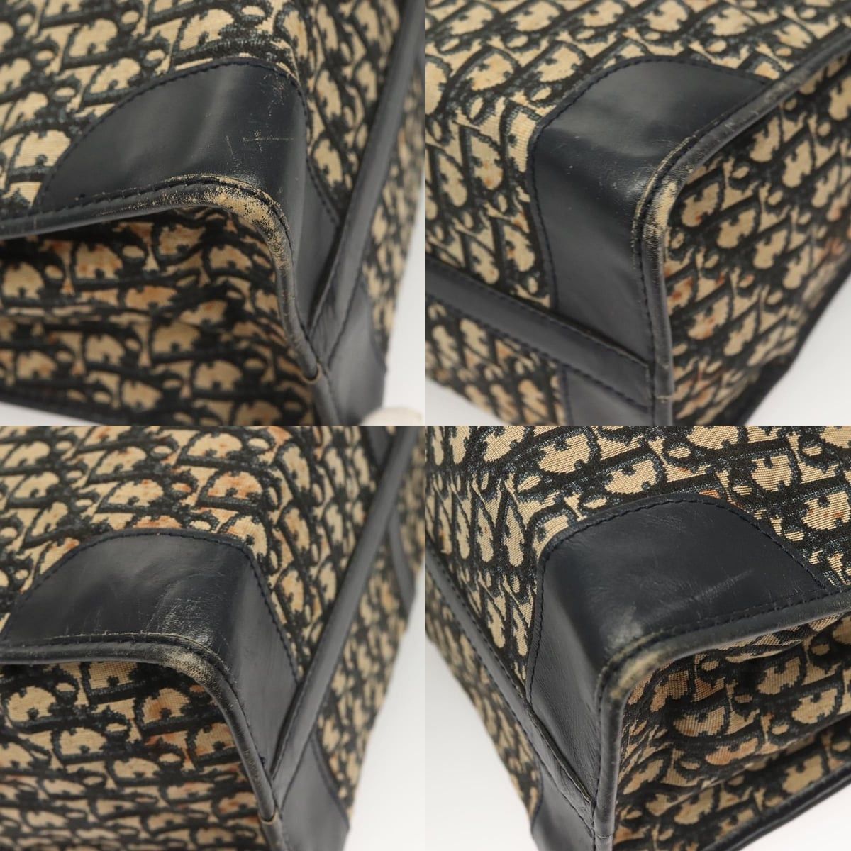 Dior DIOR Trotter Canvas Hand Bag Navy Gold Size ONE SIZE - 10 Thumbnail