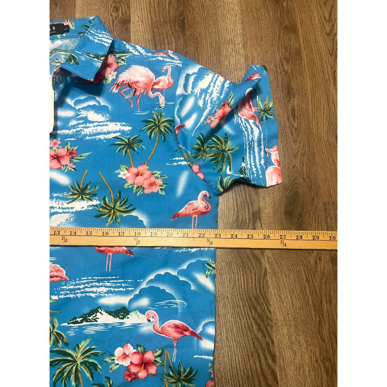 Vintage SSLR Shirt Men's Large Blue White Pink Green Palm Tree Flamingo Button Up Size US L / EU 52-54 / 3 - 7 Thumbnail