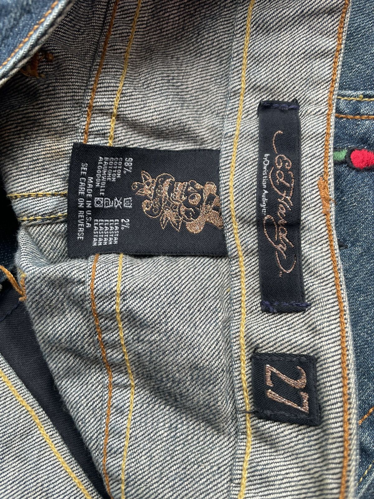 Ed Hardy Ed Hardy By Christian Audiger Skull Emboiderey Denim Size 30" / US 8 / IT 44 - 11 Thumbnail