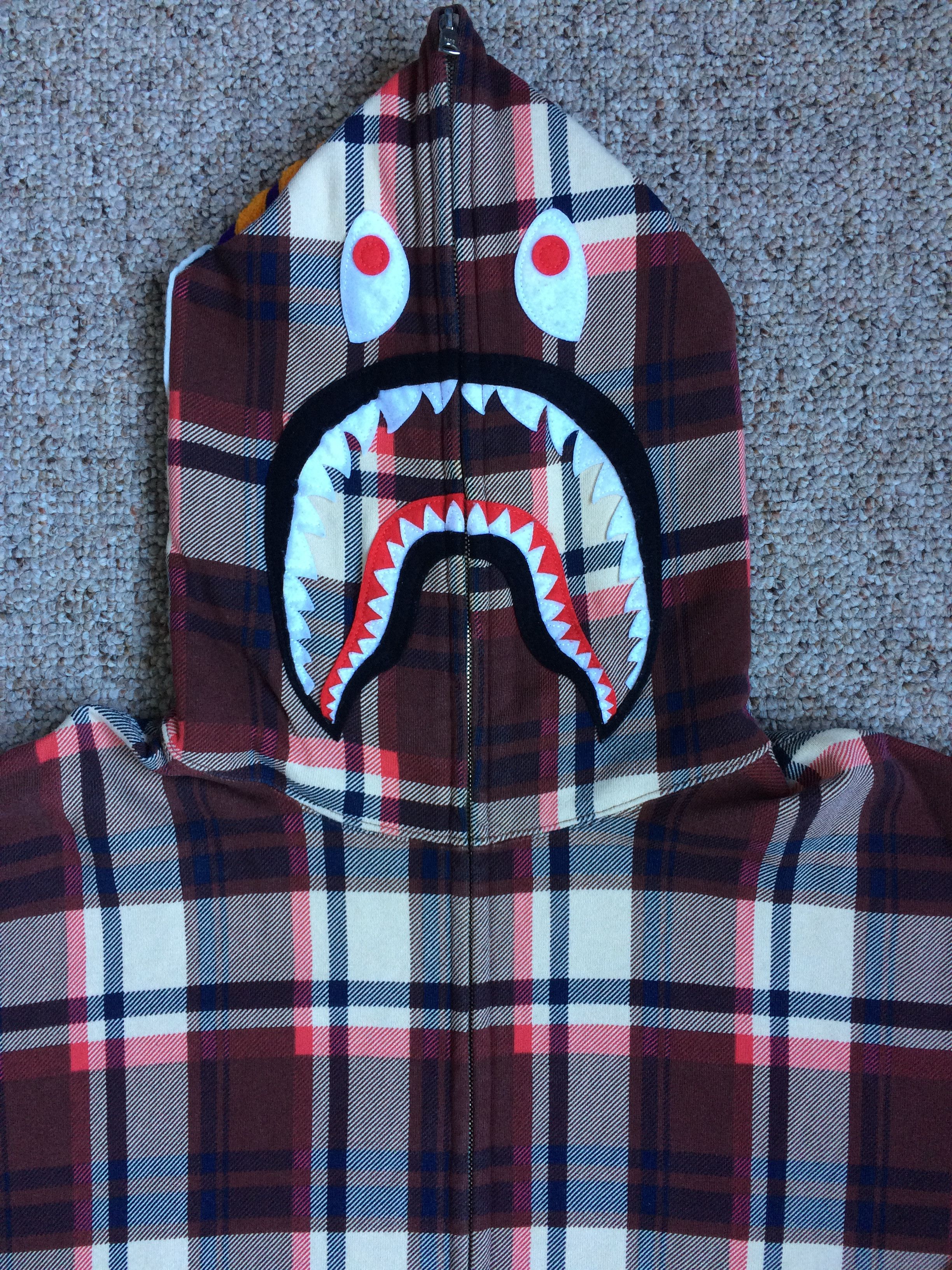 Bape Bape 15th Anniversary Plaid Shark Full Zip Hoodie Size US L / EU 52-54 / 3 - 2 Thumbnail
