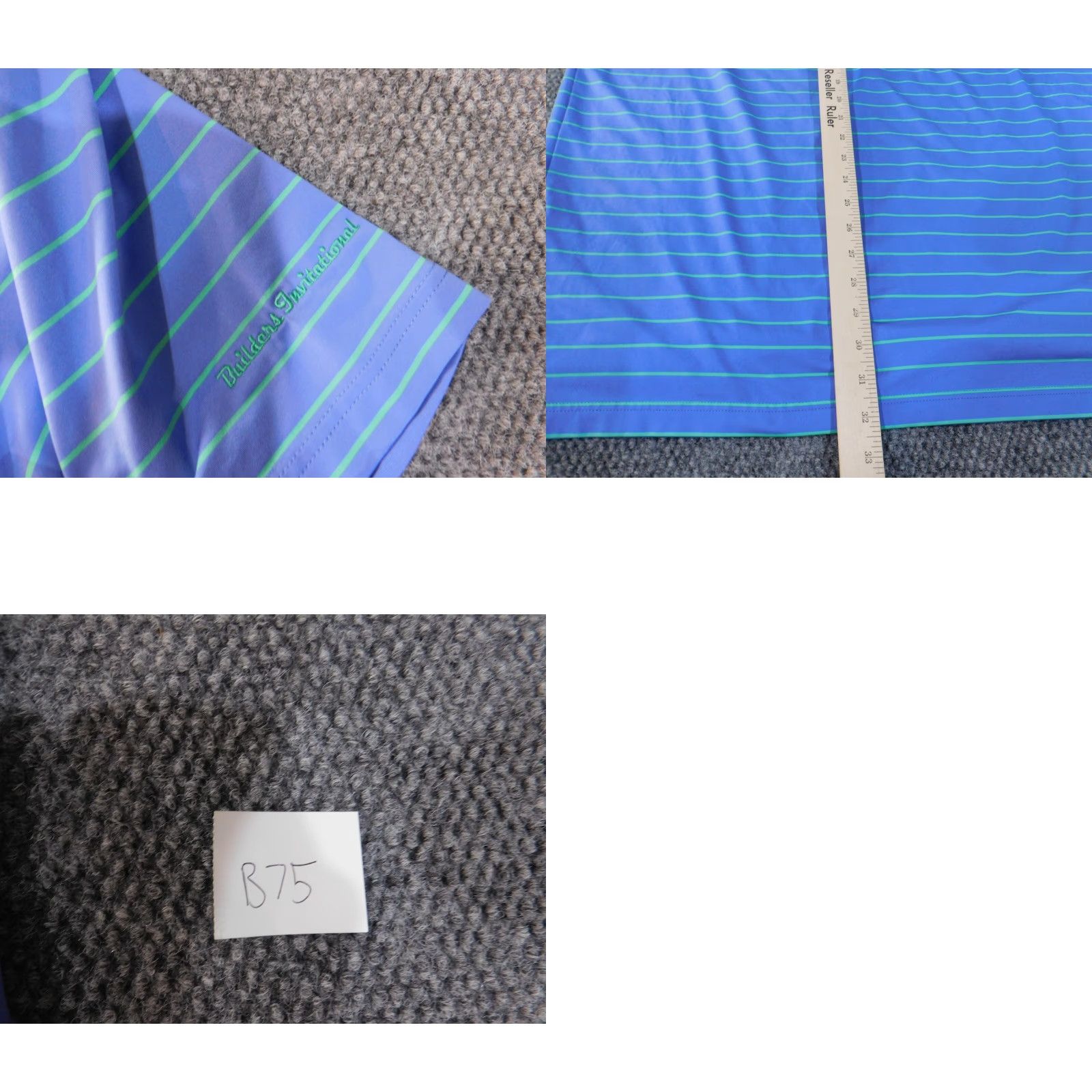 Peter Millar Peter Millar Polo Mens Large Striped Blue Summer Comfort Classic Golf Short Sleeve Knit Stretch Logo Button Collar Shirt Size US L / EU 52-54 / 3 - 9 Thumbnail