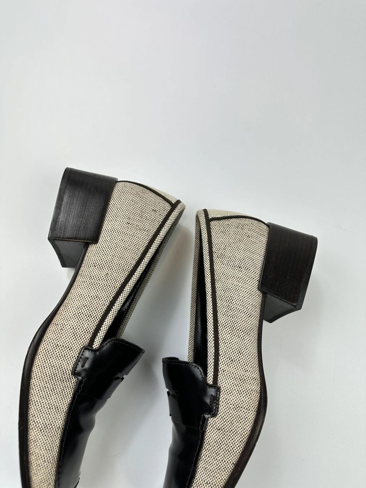 Prada Prada Milano SS1999 Linen & Leather Grey & Black Loafer Size US 9 / IT 39 - 8 Thumbnail