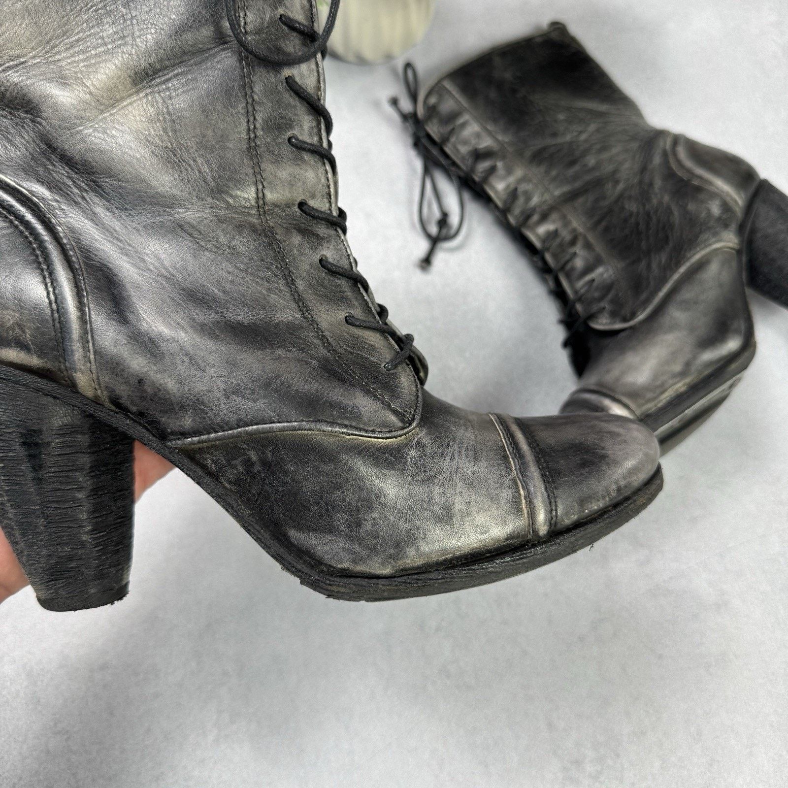 Allsaints All Saints Amarante Heel Distressed Leather Boots 39 US9 Size US 9 / IT 39 - 5 Thumbnail