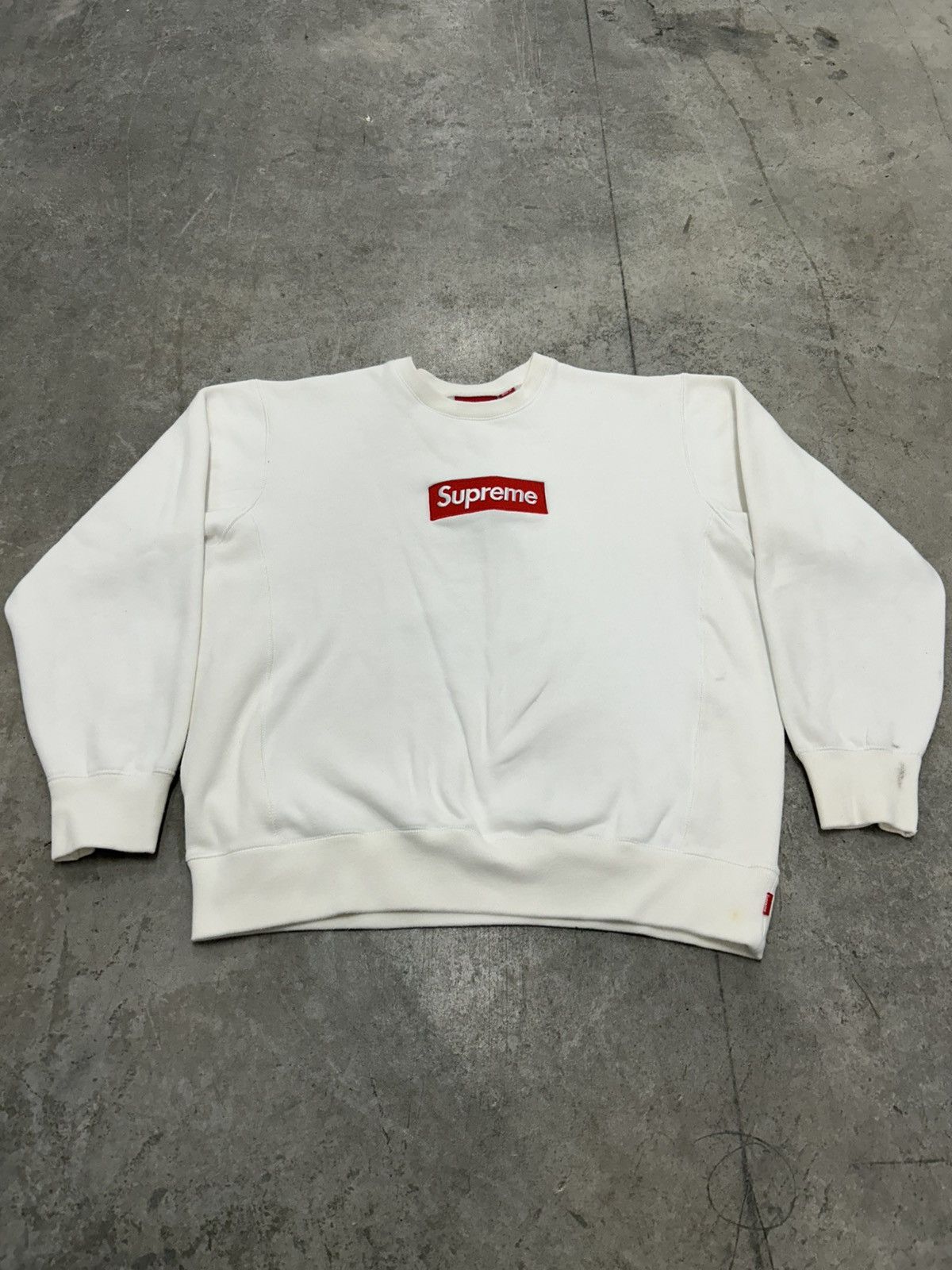 Supreme Supreme Box Logo Crewneck White FW15 | Grailed