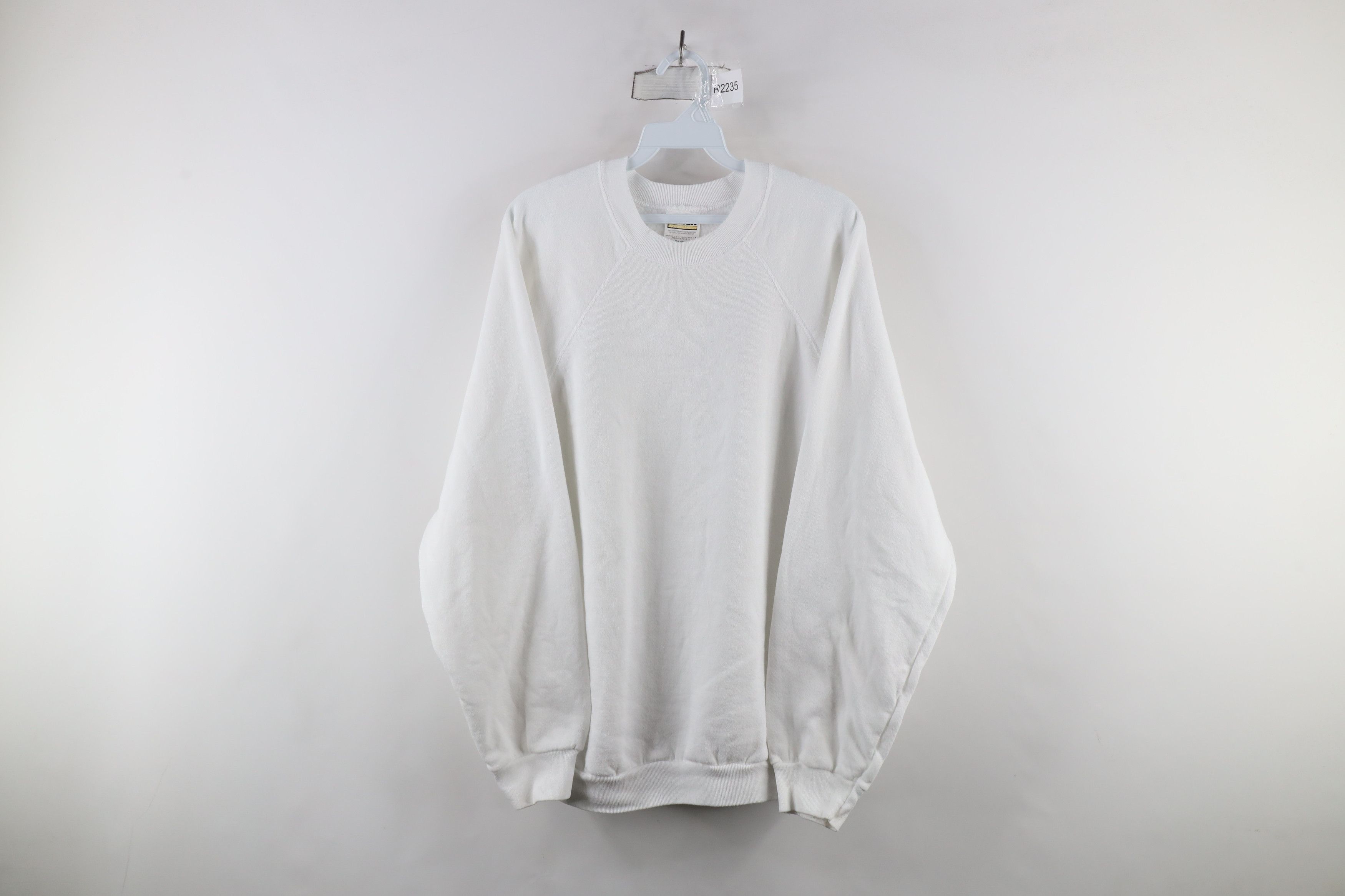 Vintage Vintage 90s Streetwear Crewneck Sweatshirt White USA Size US XL / EU 56 / 4 - 1 Thumbnail